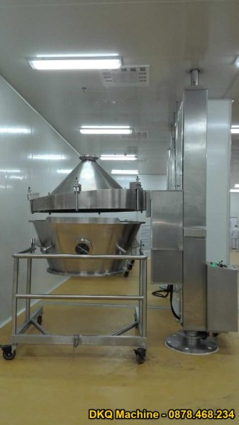 Palăng nâng cố định với phễu lưu trữ hình nón Chuyển hạt kín hoàn toàn Phù hợp với máy tạo hạt tầng sôi